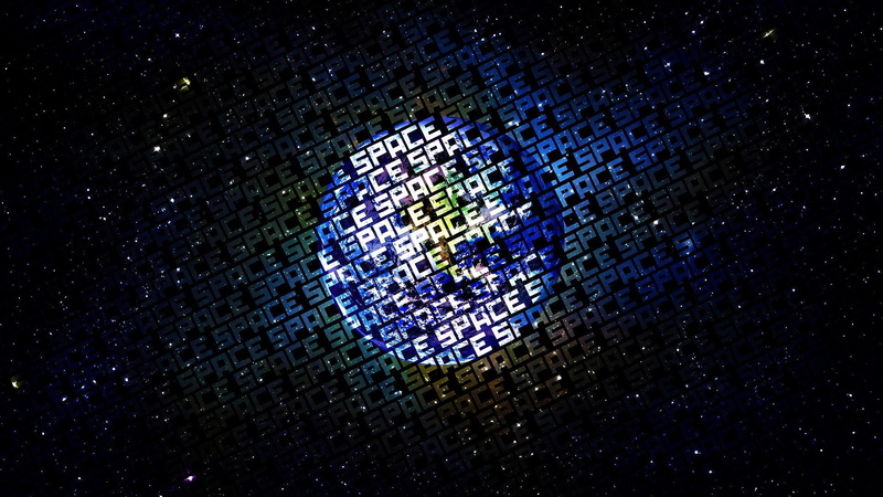 Artistic, Space, Minimalist, Sci Fi, Stars, Earth, 1080P, Typography