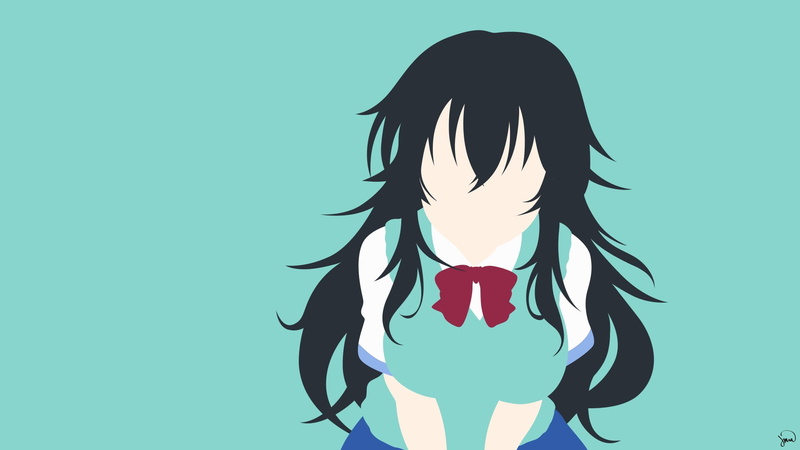 silhouette, hairstyle, standing, one person, Tamaki Ako, colored background, 1080P, copy space, indoors, hair, Netgame no Yome wa Onna no Ko ja Nai to Omotta?