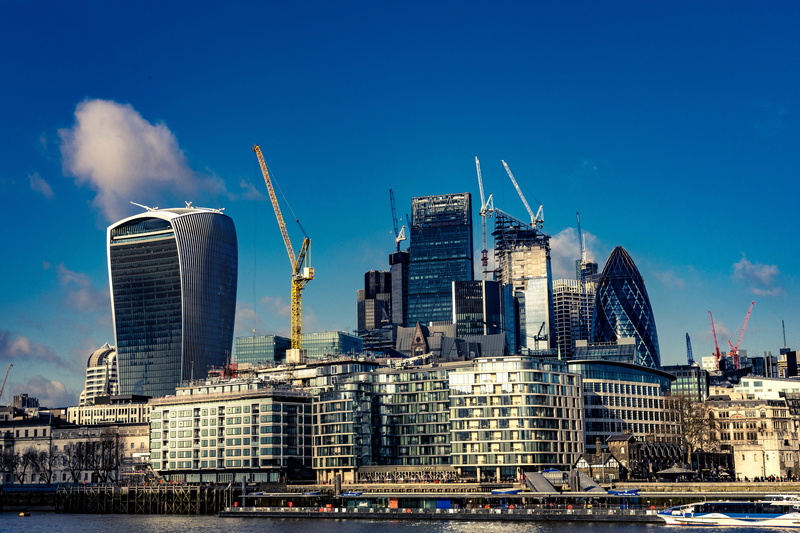 city life, travel destinations, landscape, cityscape, crane - construction machinery, skyscraper, architecture, urban, built structure, building, tall - high