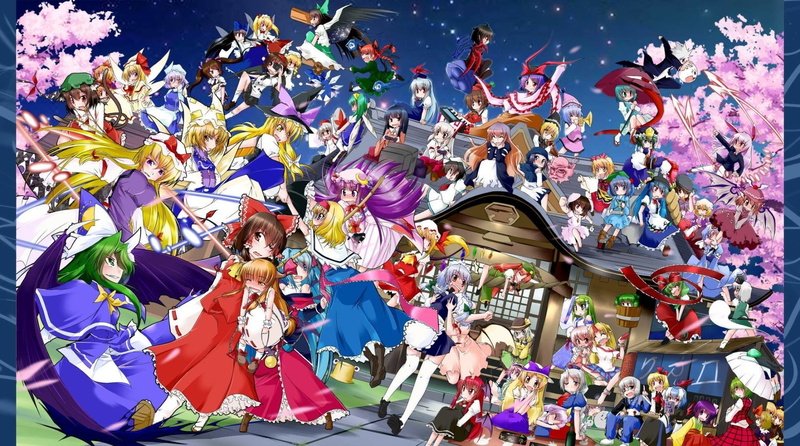 Tewi Inaba, Sanae Kochiya, Touhou, Yuyuko Saigyouji, Merlin Prismriver, Byakuren Hijiri, Medicine Melancholy, Suwako Moriya, Youmu Konpaku, Gengetsu (Touhou)