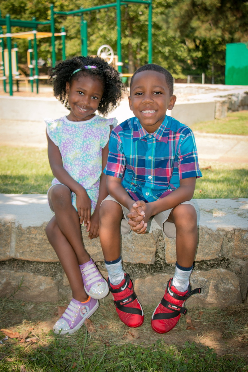 children, children only, smiling, 2K, Kids, looking at camera, child, sister, boy, childhood, School, sitting, full length, front view, african american