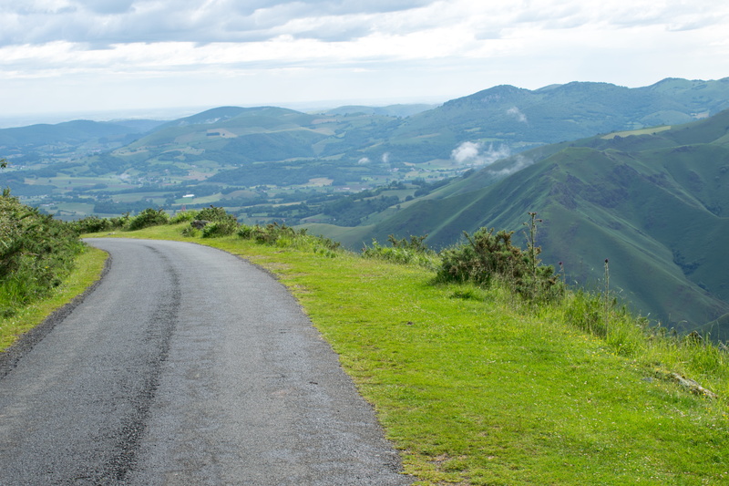 non-urban scene, Ride, quiet, mountain, grass, tranquility, vista, cloud - sky, landscape, day, mountaineering, trail, asphalt, santiago path, tourism