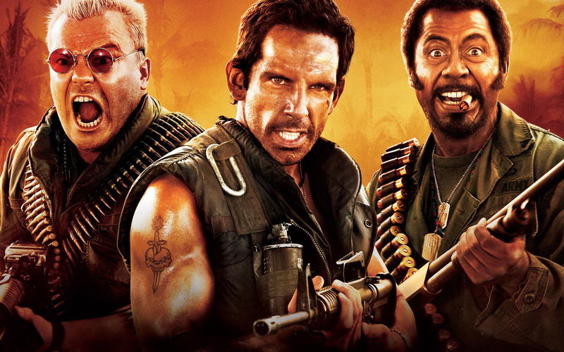 guns, warrior, uniform, weapons, actor, machine, tropic, males, 1080P, funny, men, stiller, vietnam, thunder, soldier, people, humor