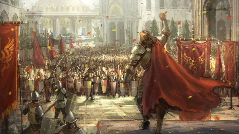 petals, detail, 1080P, art, sword, armor, emotion, fantasy, weapons, mood, people, medieval, linekong, soldier, architecture, warrior, flowers, cities