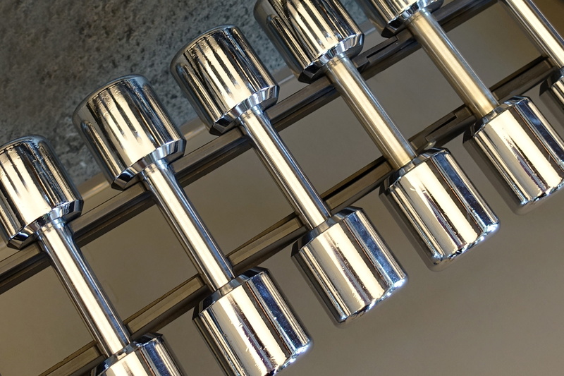 shiny, strength training, 5K, weight, steel, sport, reflection, close-up, fix, force space, still life, fitness studio, stainless, indoors, low angle view