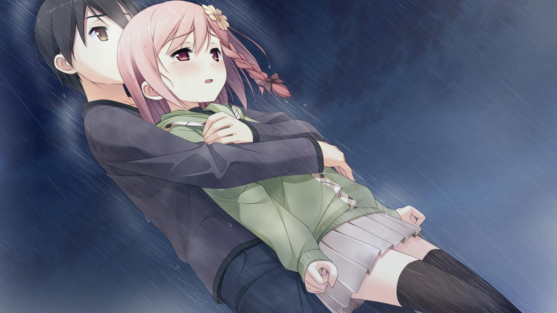 diary, couple, yua, anime couple, hugging, your diary, anime, kantoku, 1080P