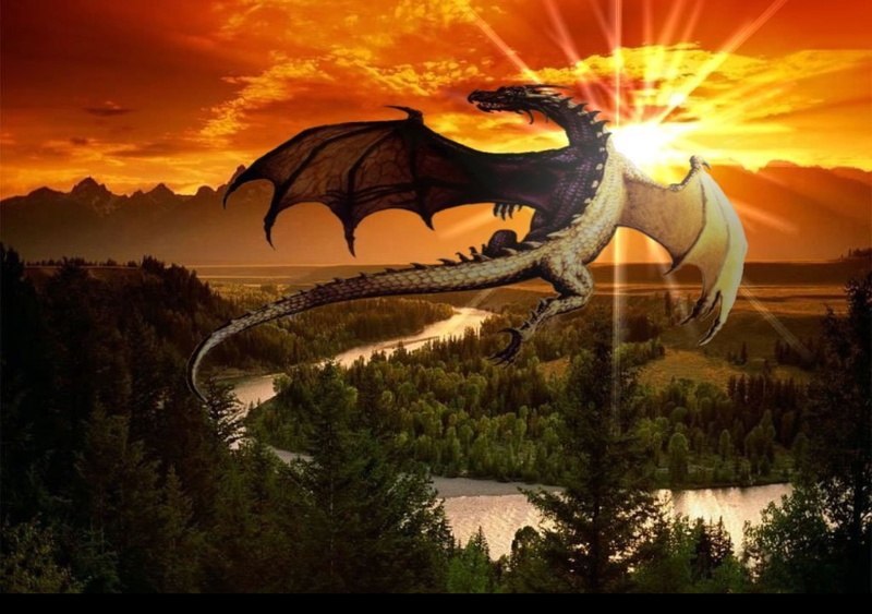 1080P, dragon, fantasia, paisaje