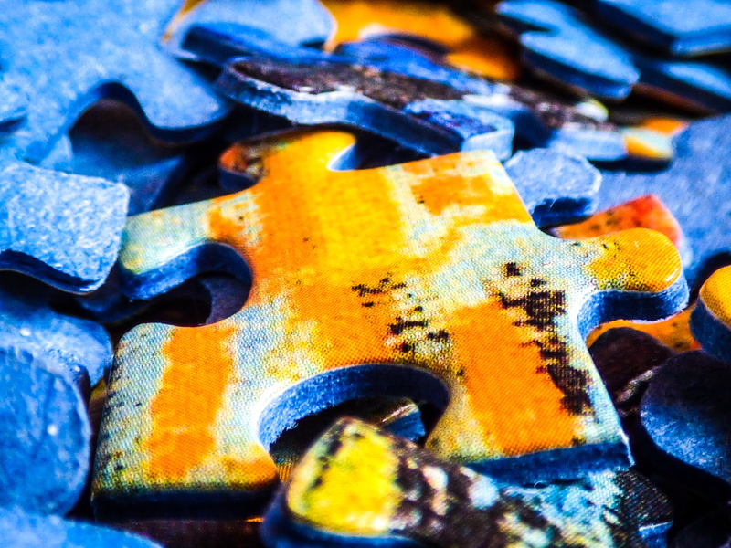 puzzle, close-up, food, full frame, orange color, metal, high angle view, abundance, rusty, day, decline, game, backgrounds, still life, machine part, component