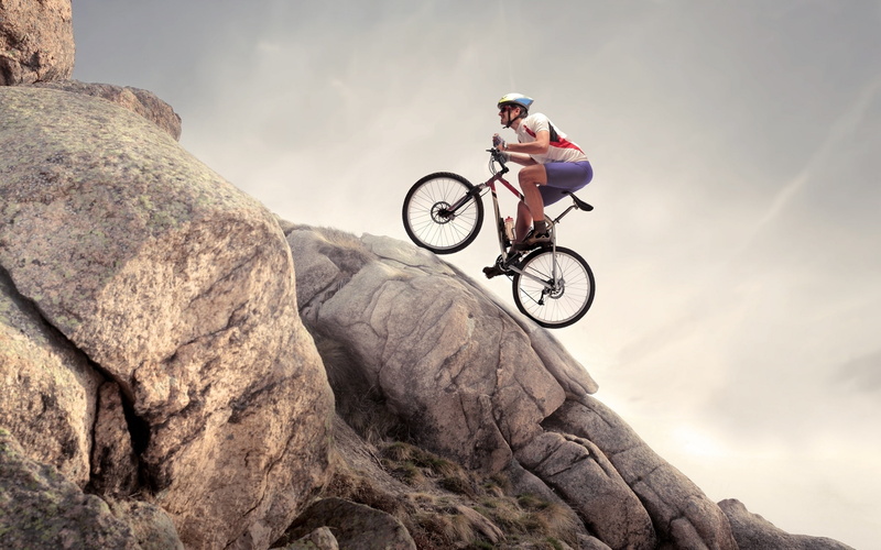 climb, mountain, force, muscles, 2K, biker, precision