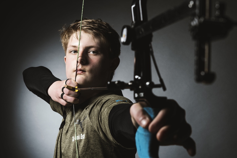 sign, young adult, young men, archer, bow, studio shot, warrior, indoors, weapons, handgun, weapon, shooter, sports, hunter, shooting, rifle, aims, 8K