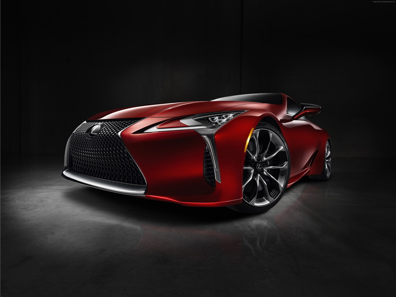 red, detroit auto show 2016, 4K, Lexus LC 500