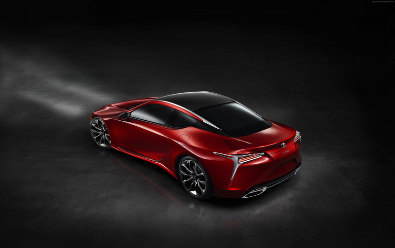detroit auto show 2016, Lexus LC 500, 4K, red