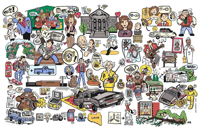 doodle, Back To The Future, art, illustration, 720P