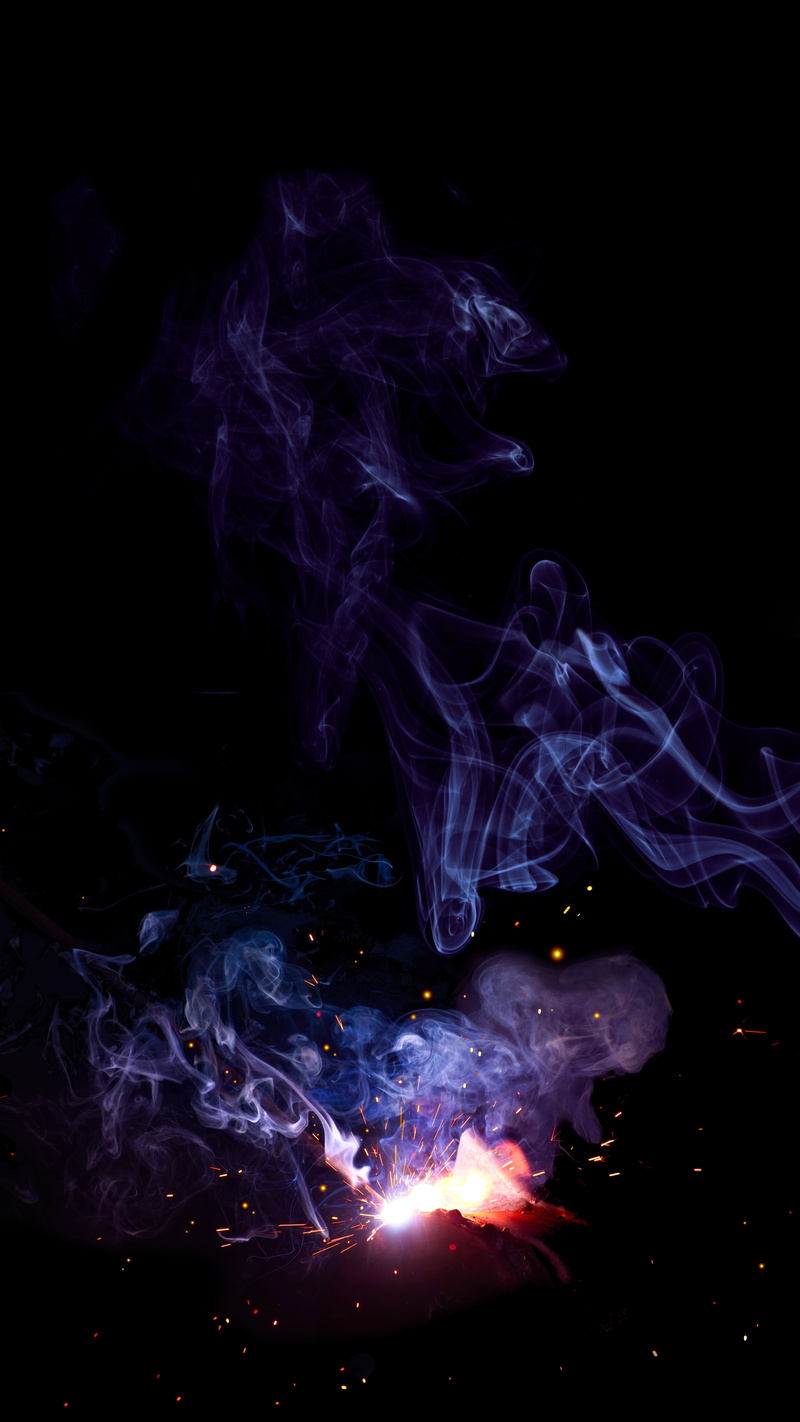dark, sparks, welding, flash, smoke, 8K
