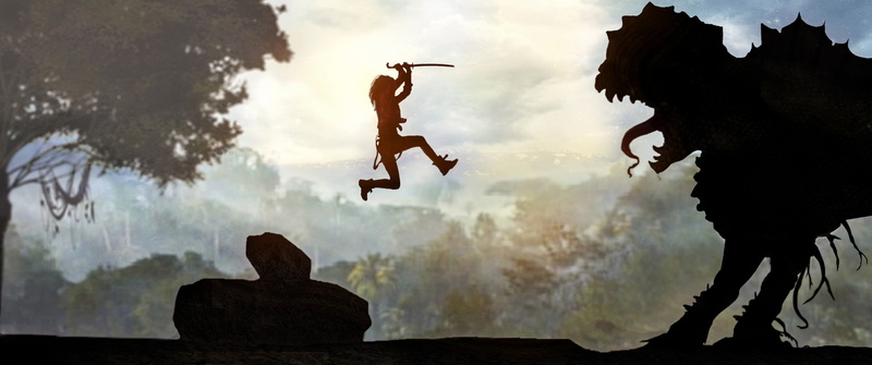 adult, people, 2K, jumping, solid, rock, men, mid-air, cloud - sky, motion, rock - object, man, day, silhouette, outdoors, fantasy art, water, sport, two people