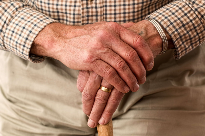 senior men, body part, retired, human hand, elder, one person, males, 4K, close-up, waiting, old person, hand, man, walking stick, senior adult, elderly