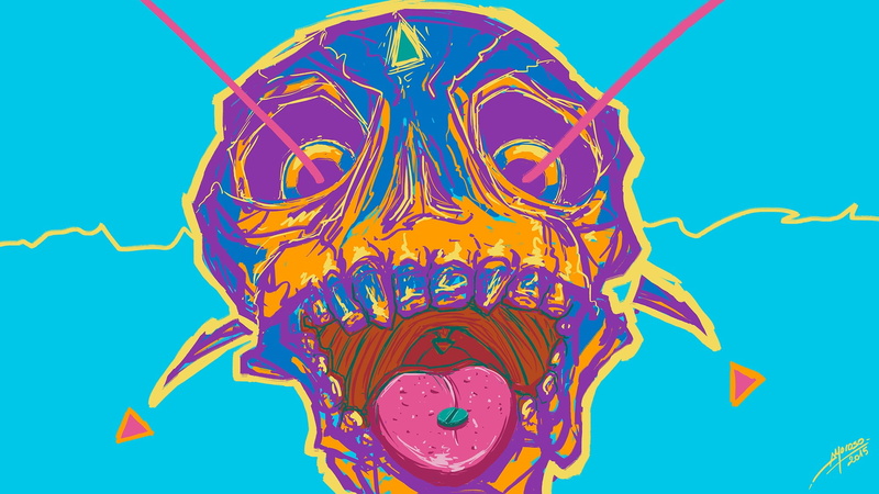 animal body part, blue, human skull, healthcare and medicine, psychedelic artwork skull, colored background, human body part, 1080P, animal themes, multi colored