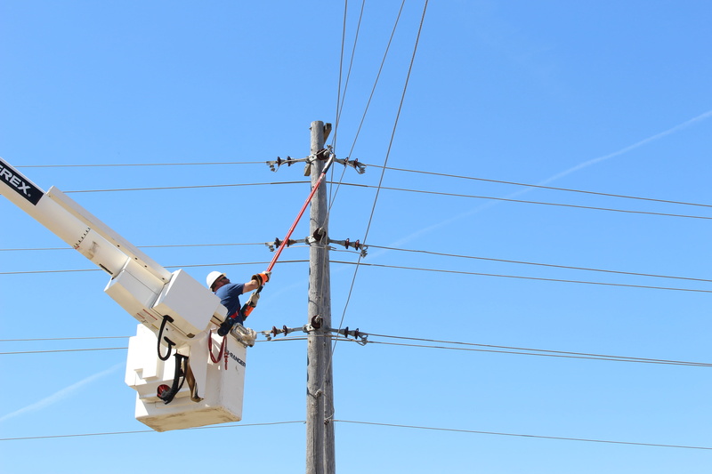 blue, fuel and power generation, fixing, tower, technology, industry, electricity pylon, power supply, man, electric, near, sky, hanging, connection, transmission