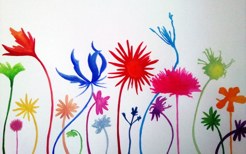 mural, 2K, flower, paintings, background, hi res, mural wall