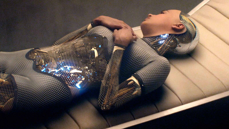 adult, indoors, real people, lying on back, furniture, drama, young women, machina, 720P, sleeping, fi, napping, young adult, robot, headshot, eyes closed