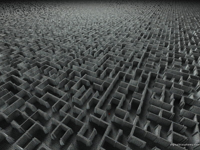720P, hd, gray, grey, labyrinth, digital/artwork, maze