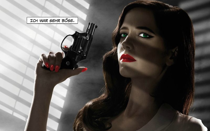 1080P, headshot, communication, one person, sin, Hollywood Movies, woman, Movies, red, text, beautiful woman, poster, lifestyles, green, beauty, eva green