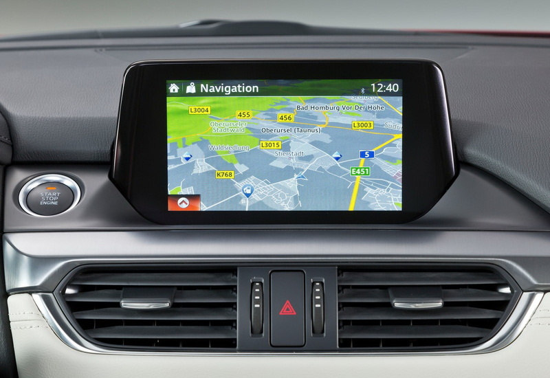 global positioning system, global communications, communication, car, dashboard, equipment, sedan, mazda, control panel, screen, vehicle interior, transportation
