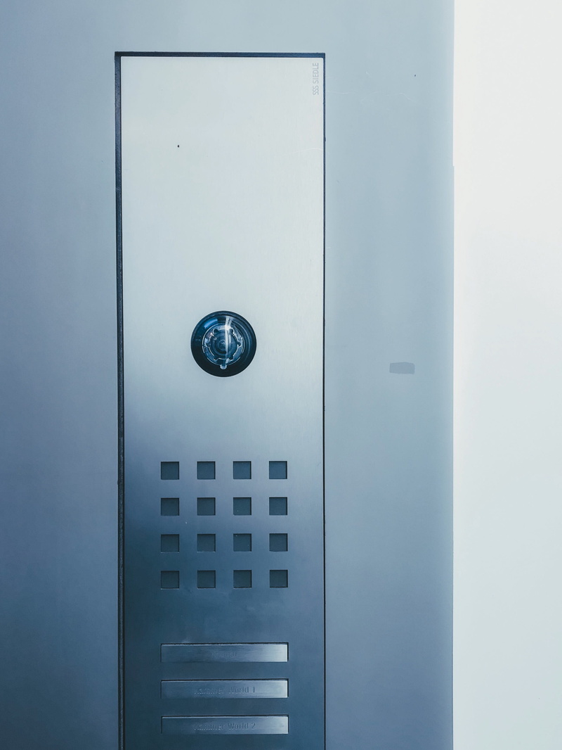 indoors, private mailbox, plant, technology, close-up, silver colored, apartment, drinking fountain, keypad, control, flower, door, bank, peony, number