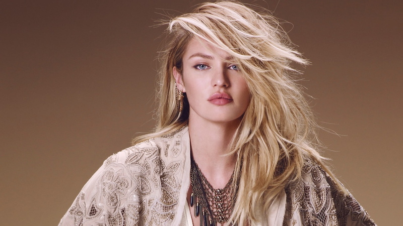 long hair, blue eyes, blonde, women, model, Candice Swanepoel, 1080P, simple background, portrait