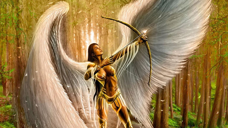 arrow, freedom, rainforest, beauty, people, forest, hair, beautiful woman, plant, cupid, happiness, angel, land, enjoyment, women, nature, lifestyles, hairstyle