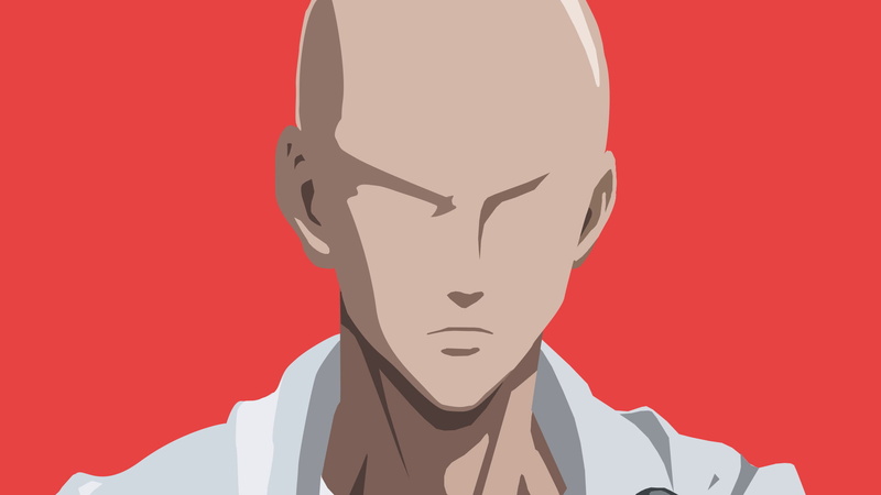 Vector, Saitama (One-Punch Man), Minimalist, Anime, One-Punch Man, Bold, Cape, 1080P