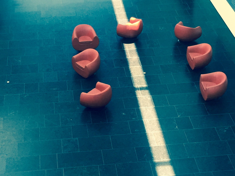 shadow, absence, indoors, competition, leisure activity, no people, white color, high angle view, chair, virginia museum of fine arts, tile, sport, order