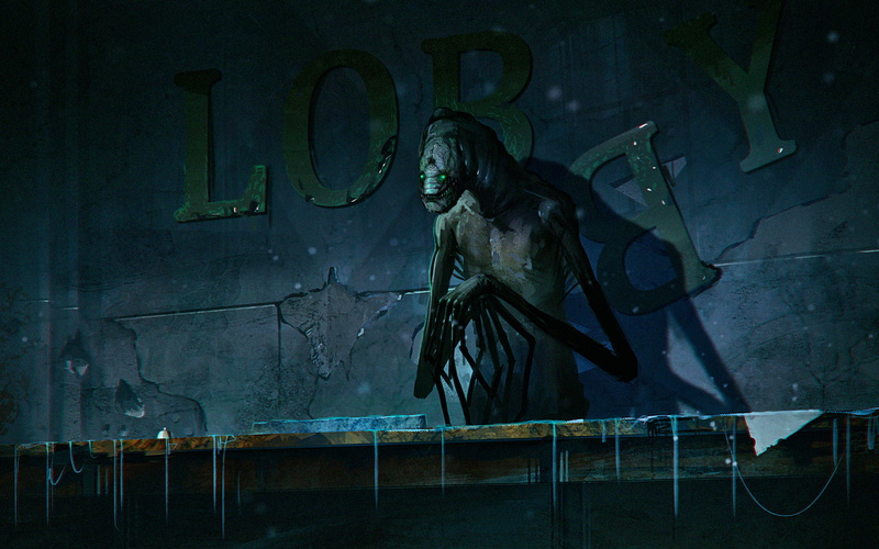 1080P, romantic apocalyptic, lobby, Concierge, art, Zee Captain, monster, mutant, alexiuss