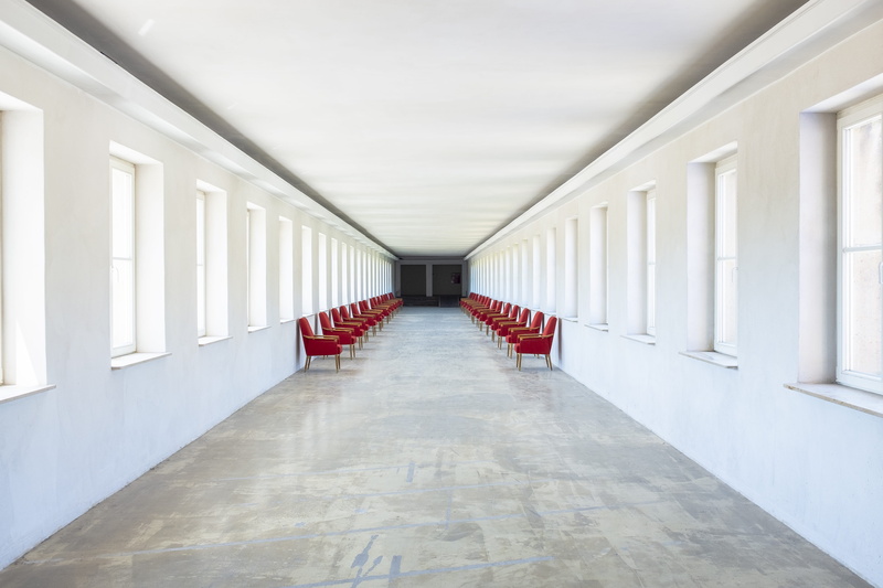 clothing, floor, interior design, no people, art, built structure, diminishing perspective, building, furniture, placed, flooring, white color, indoors