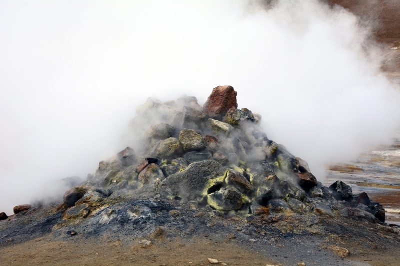 active volcanism, mivatn, nature, smoke - physical structure, iceland, physical geography, volcanic landscape, no people, geology, volcanic, hot spring