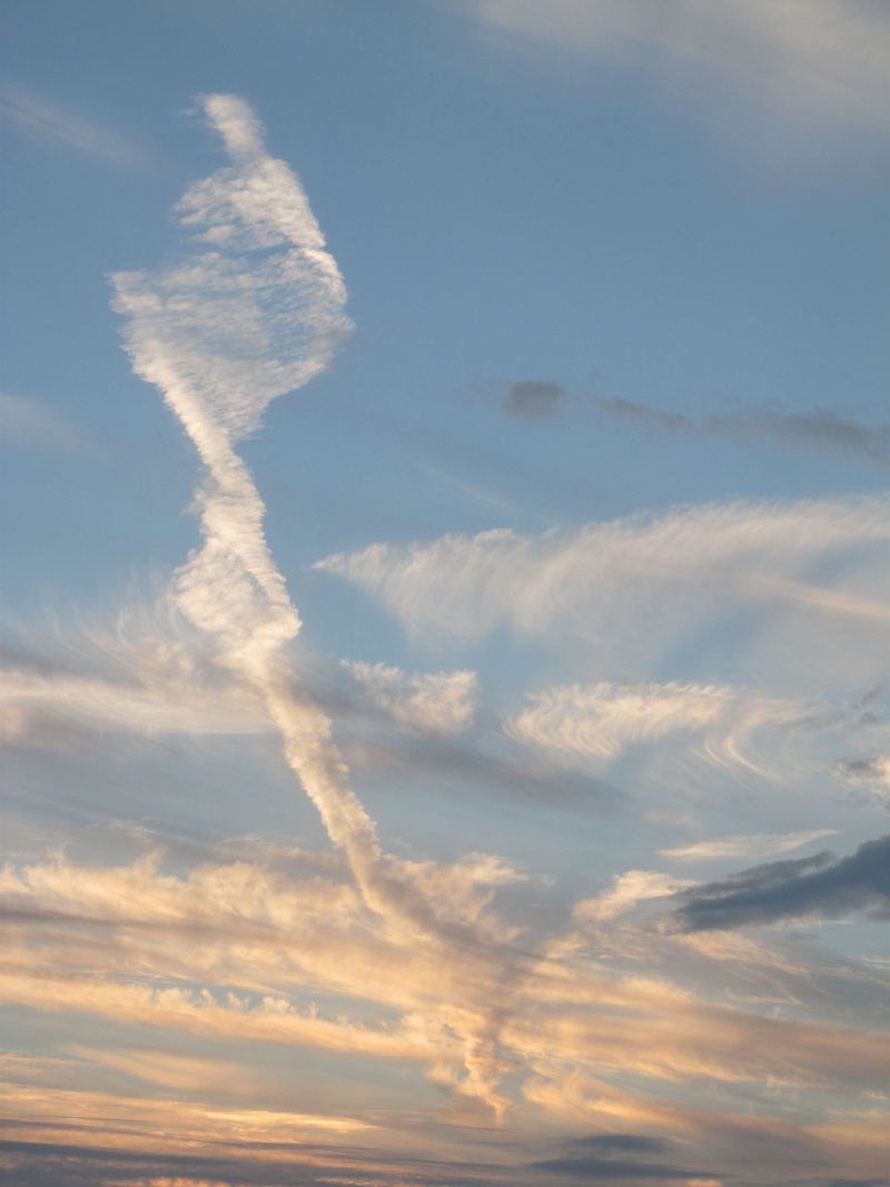 Cloud, Clouds, nature, white color, blue, white, idyllic, scenics - nature, cloud - sky, beauty in nature, vapor trail, backgrounds, sunset, tranquility