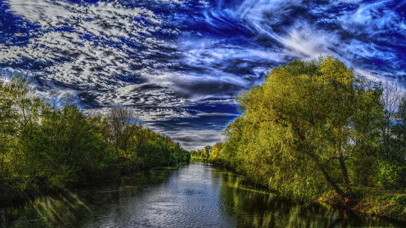 farbenspiel, sunbeam, color, lichtspiel, away, romantic, still, light, no people, 8K, nice weather, river landscape, green color, blue, germany, rest