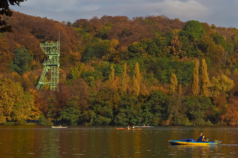 scenics - nature, leisure activity, autumn, day, mine, scenics, leaves, bill, leaves in the autumn, golden, group of people, mining, golden october, Landscape