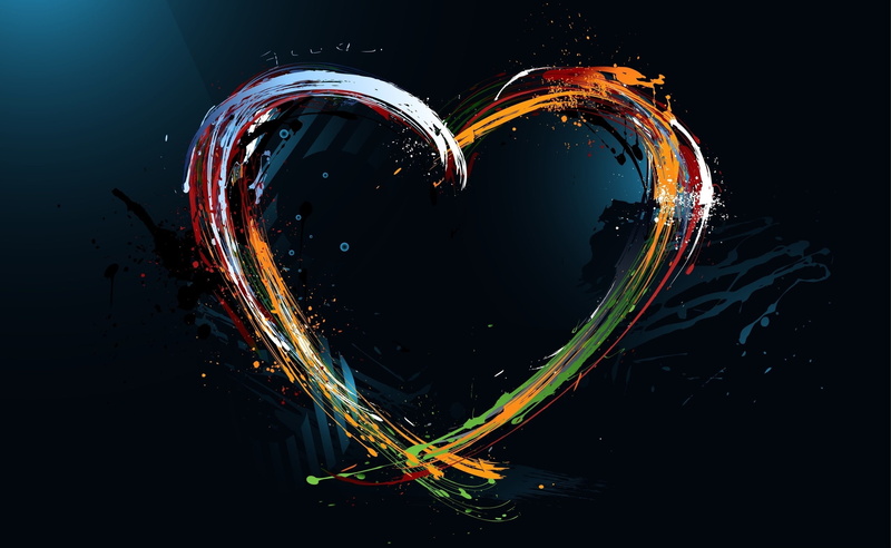  creativity, Paint, motion, 2K, Splash, illuminated, no people, bubble, multicolored, multi colored, Heart, long exposure, black background