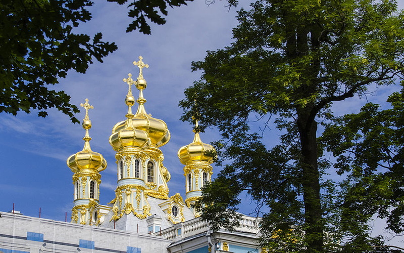 russia, cupolas, catherine, st, palace, 2K, petersburg