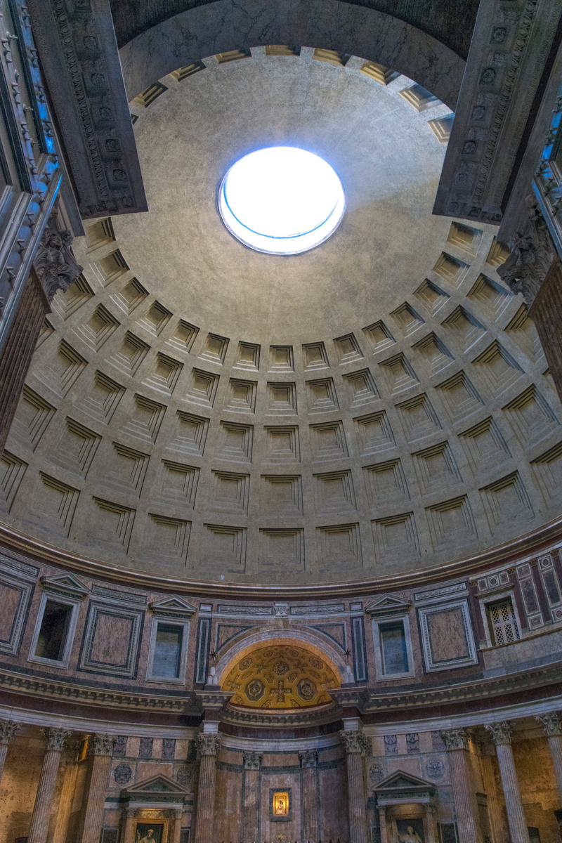 place of worship, oculo, dome, directly below, travel destinations, ancient, building, no people, architecture, pantheon, ceiling, built structure, low angle view