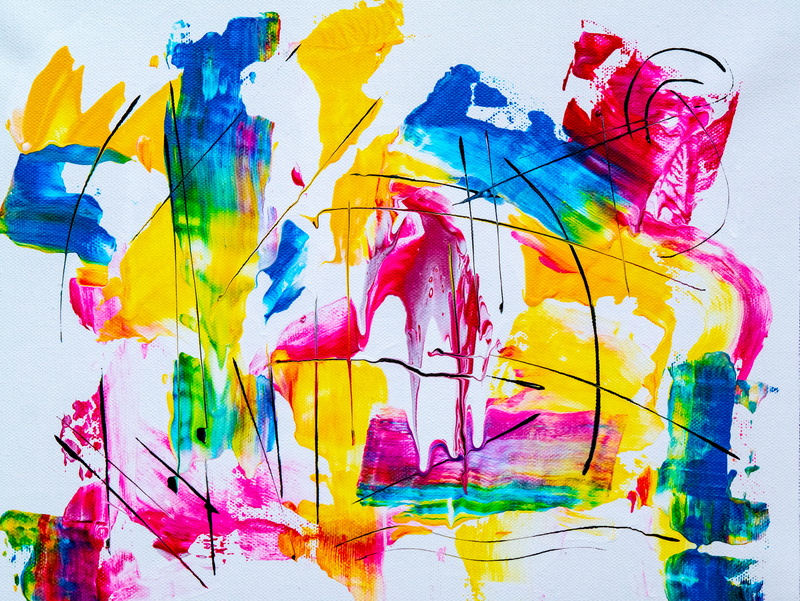 art and craft, art, backgrounds, palette, studio shot, contemporary art, multi colored, expressionism, artistic, painting, 4K, close-up, choice, photo