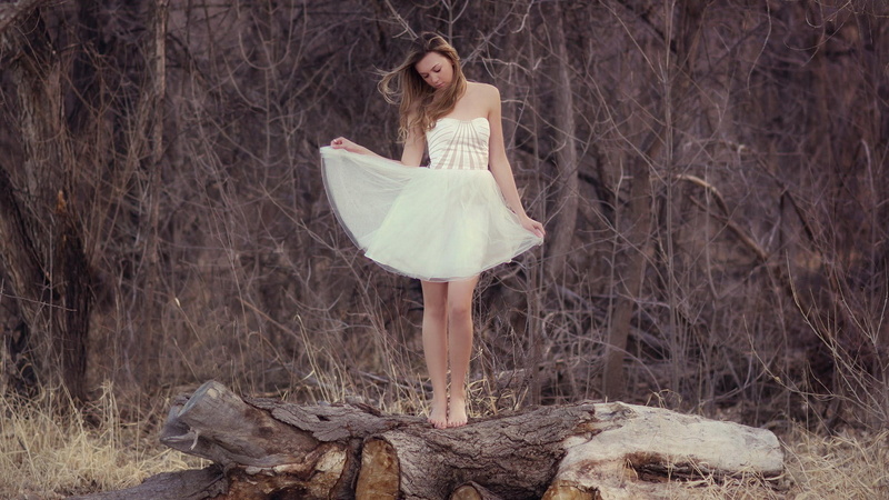 hair, woodland, plant, fashion, one person, standing, forest, tree, dress, wood, outdoors, full length, front view, nice girl pic 1920x1080, beauty, women