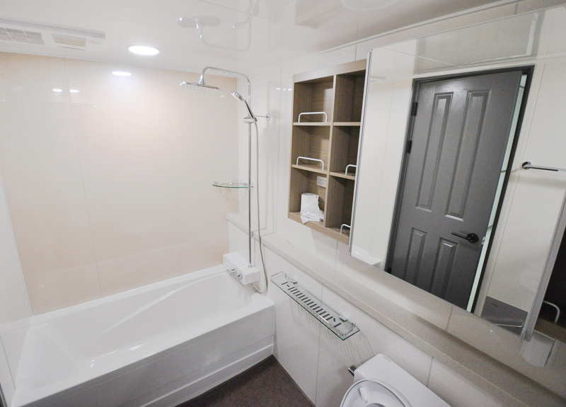 domestic bathroom, day, architecture, bathtub, home, shelf, wooden, household equipment, domestic Room, white color, no People, sink, door, window, luxury