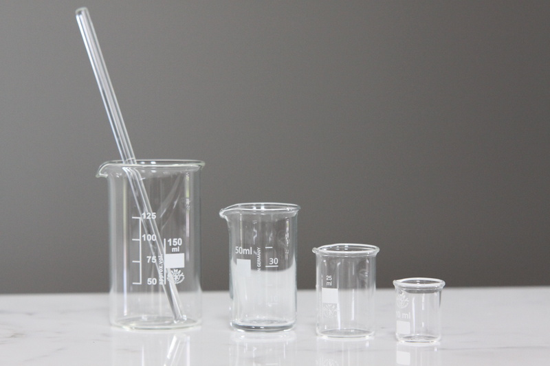 chemistry, indoors, marble, top, beaker, diy, laboratory, science, drinking glass, four, 4K, education, healthcare and medicine, no people, research, glass - material