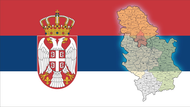 2K, map, flag, Serbia