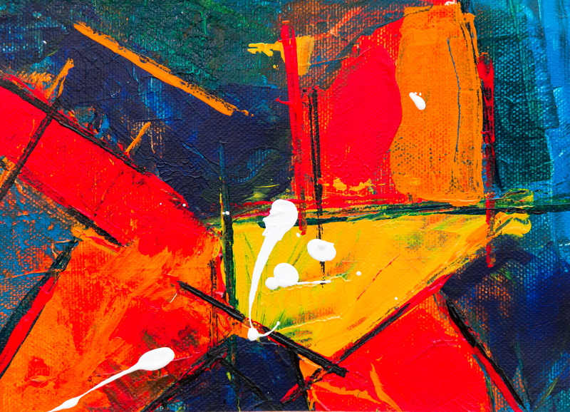 acrylic painting, vibrant color, craft, yellow, modern art, art and craft equipment, red, close-up, textured, no people, acrylic paint, creativity, abstract painting