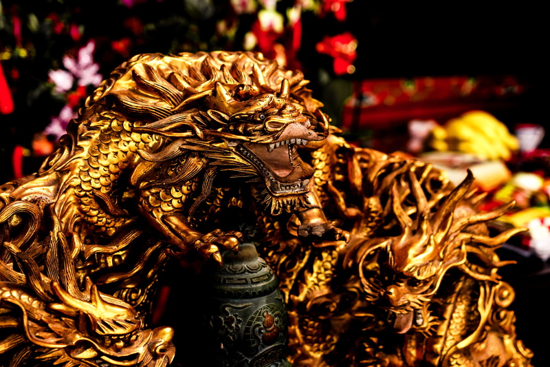 representation, art, carving - craft product, art and craft, extravagant, human representation, taipei, focus on foreground, chinese, fire, ornate, religion