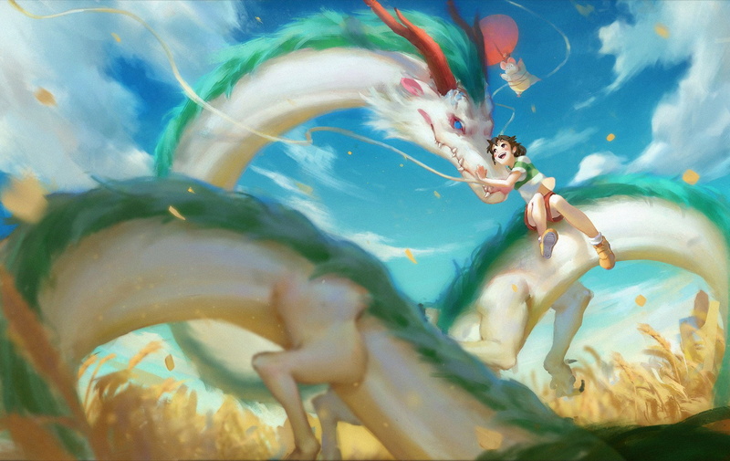 Chinese Dragon, one animal, animal wildlife, fish, sea, vertebrate, underwater, Movie, marine, 1080P, nature, animals in captivity, undersea, Chihiro (Spirited Away)