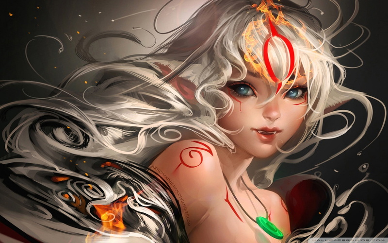amaterasu, okami, sakimichan, 1080P